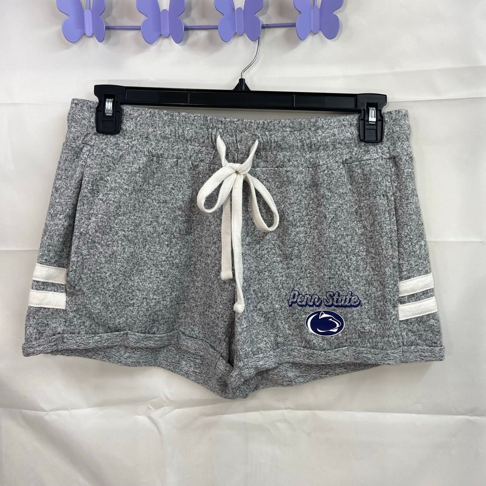 Sideline Apparel women's gray nittany‎ lions Penn state drawstring pajama shorts